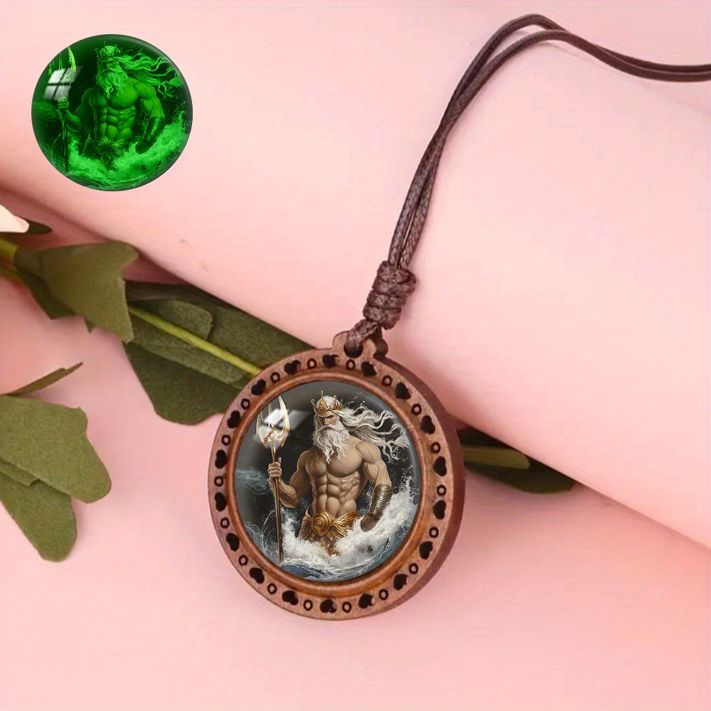 Glow Wood Bead Necklace with Regenerated Wood Pendant